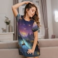thumbnail image 3 of Easygdp Magical Bees Twilight River Camisón de manga corta para mujer, informal, estampado, 3 of 6