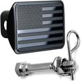 thumbnail image 1 of Everhitch Usa Black Metal Flag Hitch Cover With Stainless Steel Pin Bolt (Fits 2"" Receiver), 1 of 4