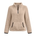 thumbnail image 3 of KICILVS Womens Fleece Half Zip Pullover with Front Kangaroo Pocket Cozy Warm Winter Casual Daily Loungewear Tops, 3 of 7