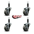 thumbnail image 2 of 3 Inch Gray Poly Wheel Swivel 1 Inch Expanding Stem Caster Set SCC, 2 of 2