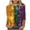 Multicolor#6, variant on DDAPJ pyju Mardi Gras Shirts for Women 3/4 Length Sleeve Carnival Tops Dressy Casual Crew Neck Blouses Parade Party T Shirt Multicolor L