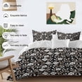 thumbnail image 3 of 3 Piece Black White Floral Duvet Cover Set Full Size,Microfiber Comforter/Quilt Cover with Corner Ties and 2 Pillowcases,Farmhouse Vintage Botanical Leaves All Season Soft Bedding with Zipper Closure, 3 of 8