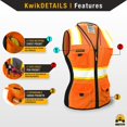 thumbnail image 2 of KwikSafety (Charlotte, NC) FIRST LADY | 2 PACK | Safety Vest for Women (Solid REFLECTIVE TAPE) 9 Pockets Premium Class 2 Custom High Visibility ANSI OSHA Fitted Work with Zipper | Orange Extra Large, 2 of 6