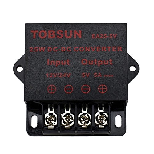 EPBOWPT Convertisseur de Puissance Régulateur DC 12V 24V à 5V 5A 25W Alimentation Réglable Module Réduit Transformateur