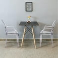 thumbnail image 5 of Fohfurniture Set of 4 Clear Ghost Chairs, Modern Transparent Accent Side Chairs, Clear Polycarbonate Dining Room Arm Chairs for Events, Weddings, Banquets, 5 of 17