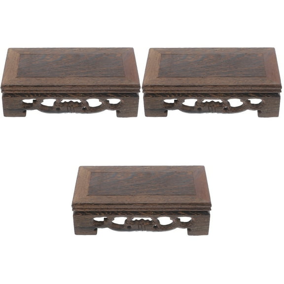 MERRYHAPY Antique Display Stand Light Brown Wooden Pedestal for Home Decor