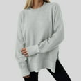 thumbnail image 4 of idosla Women Oversized Sweatshirts Thumbhole Long Sleeve Hoodies Shirts 2025 Fall Side Slit Pullover Top Teen Y2k Outfits (Grey, L), 4 of 9