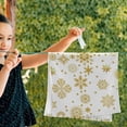 thumbnail image 5 of Coolnut Christmas Snowflakes Hand Towels 2 PCS, Golden Xmas Pattern Kitchen Towel Ultra Soft and Highly Absorbent,Decorative Fingertip Face Towel for Bathroom Hotel, 28.3"x 14.4", 5 of 5