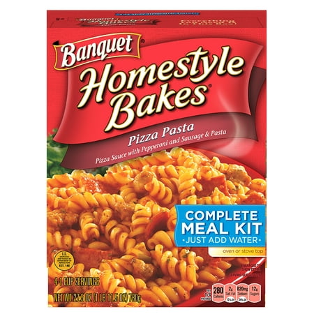 - (2 Pack) Banquet Homestyle Bakes Pizza Pasta Meal Kit, 27.5 Ounce