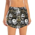 thumbnail image 2 of Fuzoiu Ink Graffiti Owl Print Women's Athletic Shorts, Double-Layer Running Shorts with Pocket,Women's Workout Shorts for Yoga, Gym, and Workouts-Small, 2 of 7
