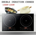 thumbnail image 5 of Double Induction Cooker, 1200W 2 Burner Induction Cooker Cooktop, Electromagnetic Oven High Temperature Resistance Double Burner Countertop Cooktop 8 Gear Firepower Dual Induction Hot Plate, 5 of 6