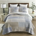 thumbnail image 6 of Donna Sharp Slate Cobblestone 2PC Twin Ragged Pieced Cotton Quilt Set, 6 of 8