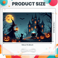 thumbnail image 3 of Spooky Design Halloween Banner Witch Theme Pumpkin Decorations Polyester Material Celebration Backdrop for Holiday Party Indoor Decoration Photo Shoot, 3 of 9