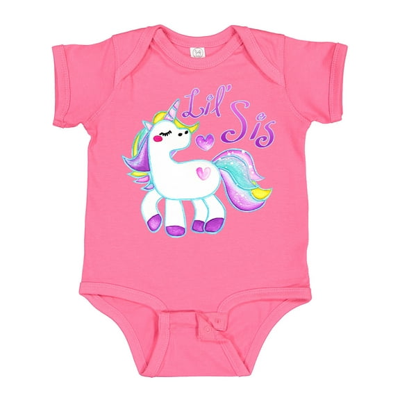Inktastic Lil Sis Unicorn Little Sister Girls Baby Bodysuit