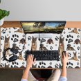 thumbnail image 4 of Long Mouse Pads for Desk,German Shepherd Dog and Footprint Desk Mats on Top Of Desks, Desk Mouse Pad Extra Large with 3mm Non-Slip Base and Stitched Edge for Gaming,Office,Work,Home 47.3"x23.6", 4 of 6