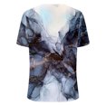 thumbnail image 5 of ICHUANYI Clearance Women V-neck Floral Print T- Fashion Comfortable Female Blouses Tops(Navy, L) ICHUANYI WER2023081000066, 5 of 5