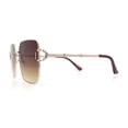 thumbnail image 6 of Womens Oversized Rectangle Butterfly Metal Rim Luxury Fashion Sunglasses Gold - Brown, 6 of 8