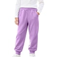 thumbnail image 3 of DJDLJWCJ Boys Cotton Sweatpants Soft Comfy School Uniform Pants with Elastic Waist Solid Color Casual Pants Purple Size 12 Months, 3 of 9