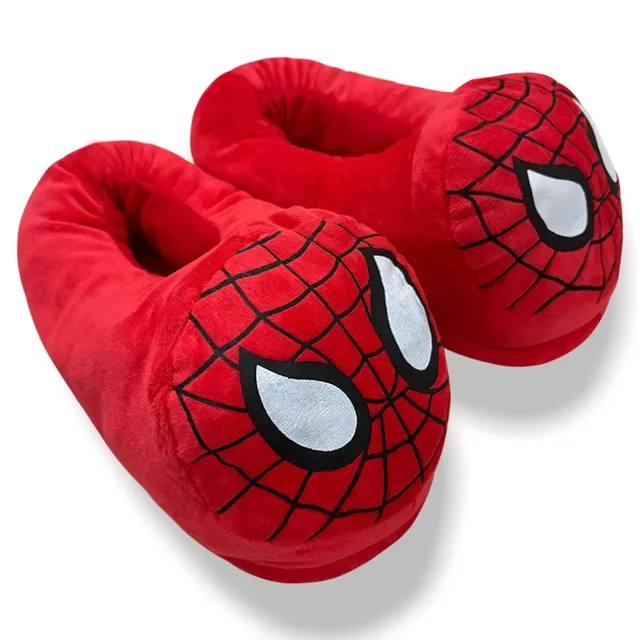 Zapatillas de algodón para niños con dibujos animados de personajes de anime Marvel Spider-Man, zapatillas antideslizantes personalizadas creativas y cálidas con todo incluido