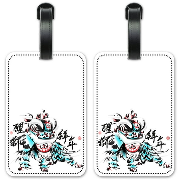 Felt Pen Dragon - Luggage ID Tags / Suitcase Identification Cards - Set of 2