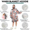 thumbnail image 5 of White Baseballs with Red Flowers Pattern Wearable Oversized Blanket,Wearable Blanket Hoodie for Adults,Cozy Hooded Blankets with Super Pockets,Super Warm Fuzzy Pullover for Women & Men, 5 of 6