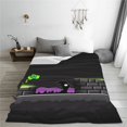 thumbnail image 2 of Lsque Geometry Dash Pattern Fuzzy Fleece Throw Blanket Extra Large,Super Soft,Fluffy and Warm Blankets for Couch,Bed,All Season Use (60"x50"), 2 of 7