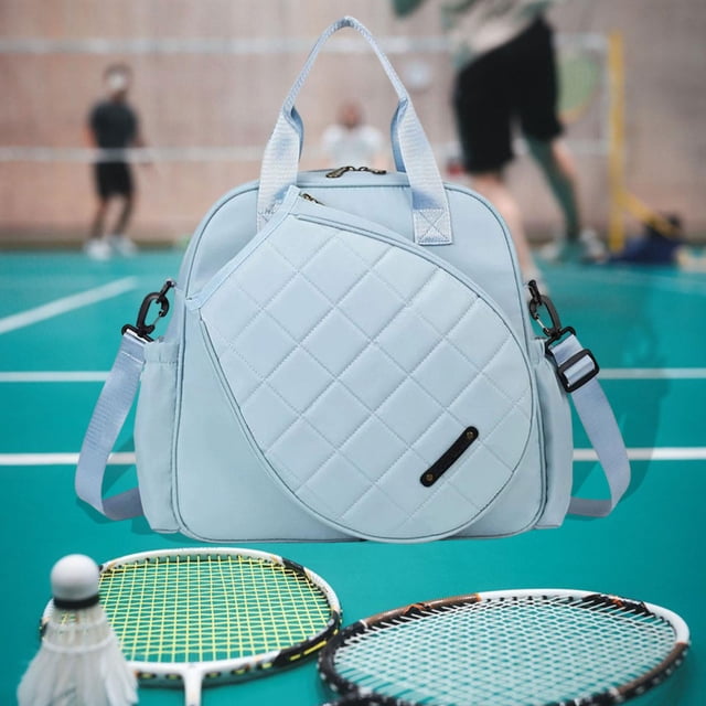 Bolsa de tenis grande, portátil, para raquetas, para jugadores, fitness, bolso de hombro Azul