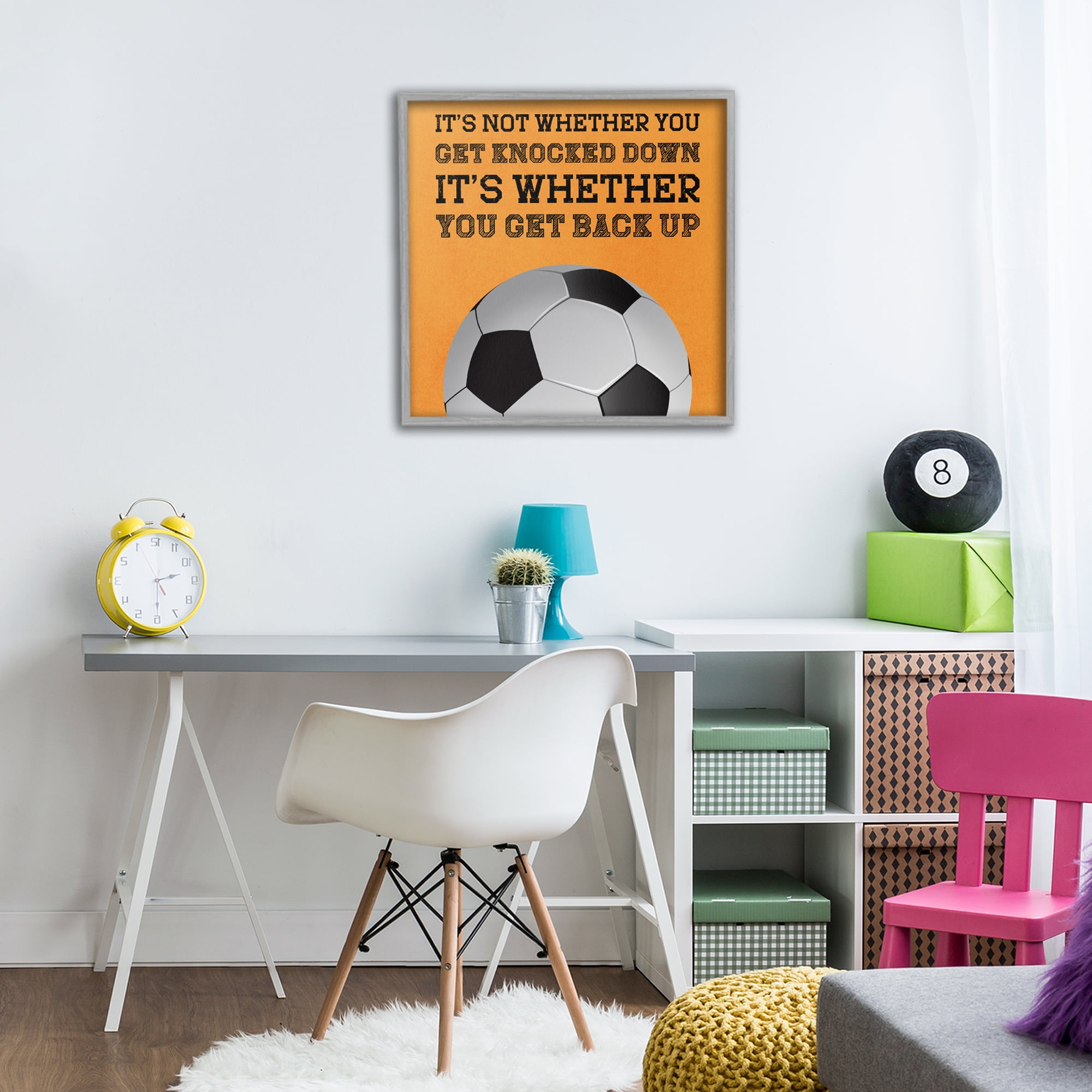 Whether You Get Back Up Gray Framed Giclee Art, design by Marcus Prime