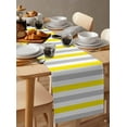 thumbnail image 6 of ERUNPONLY Yellow Grey Table Runner - 90 Inch Long Farmhouse Watercolor Modern Geometric Cotton and Linen Blended Dress Scarves Farmhouse Table Runner for Kitchen Dining, Coffee Table, 13"x90", 6 of 8