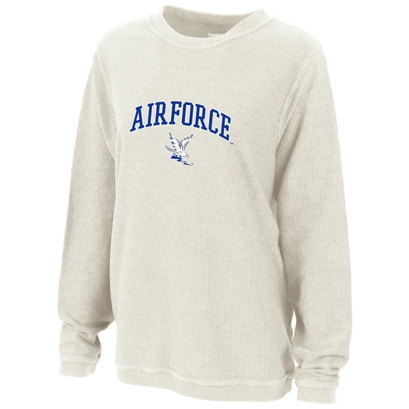 Women's Boxercraft Natural Air Force Falcons Rally Corduroy Pullover Sweatshirt