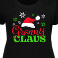 thumbnail image 4 of Inktastic Granny Claus with Christmas Santa Hat and Snowflakes Women's Plus Size T-Shirt, 4 of 5