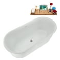 thumbnail image 5 of 59" Streamline N4520BNK Soaking Freestanding Tub and Tray With Internal Drain in Brushed Nickel, 5 of 11