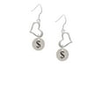 thumbnail image 2 of Delight Jewelry Silvertone Disc 1/2'' - Symbol - Dollar Sign - $ - Open Heart French Earrings, 2 of 4