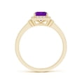 thumbnail image 2 of ANGARA Natural Milgrain-Edged Square Amethyst and Diamond Halo Ring in 14K Yellow Gold for Women (Size-5mm) | February Birthstone, Anniversary, Jewelry Gift for Women | Natural Amethyst Ring, 2 of 7