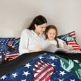 thumbnail image 4 of Feelyou Fourth of July Bedding Comforter Set 7pcs, Stripes Stars Flag Queen Bedding Sets, Kawaii Eagle Animal Reversible Queen Sheet Sets, Lightweight Room Decor, 4 of 8