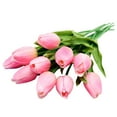 thumbnail image 2 of SMKE 10-Pack Artificial Tulip Stems 13.8",Realistic Latex Light Pink,Faux Bouquet Lifelike PU,No Wilt Table Decor,Kitchen Office Centerpiece, 2 of 6