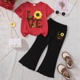 thumbnail image 2 of HCNTES Little Girls Summer Clothes 2 Piece Outfit Ribbed T-Shirt Top + Cargo Pants 3-7T Kids Girls Spring Summer School Clothing Set(D01-D,4-5 Years), 2 of 4