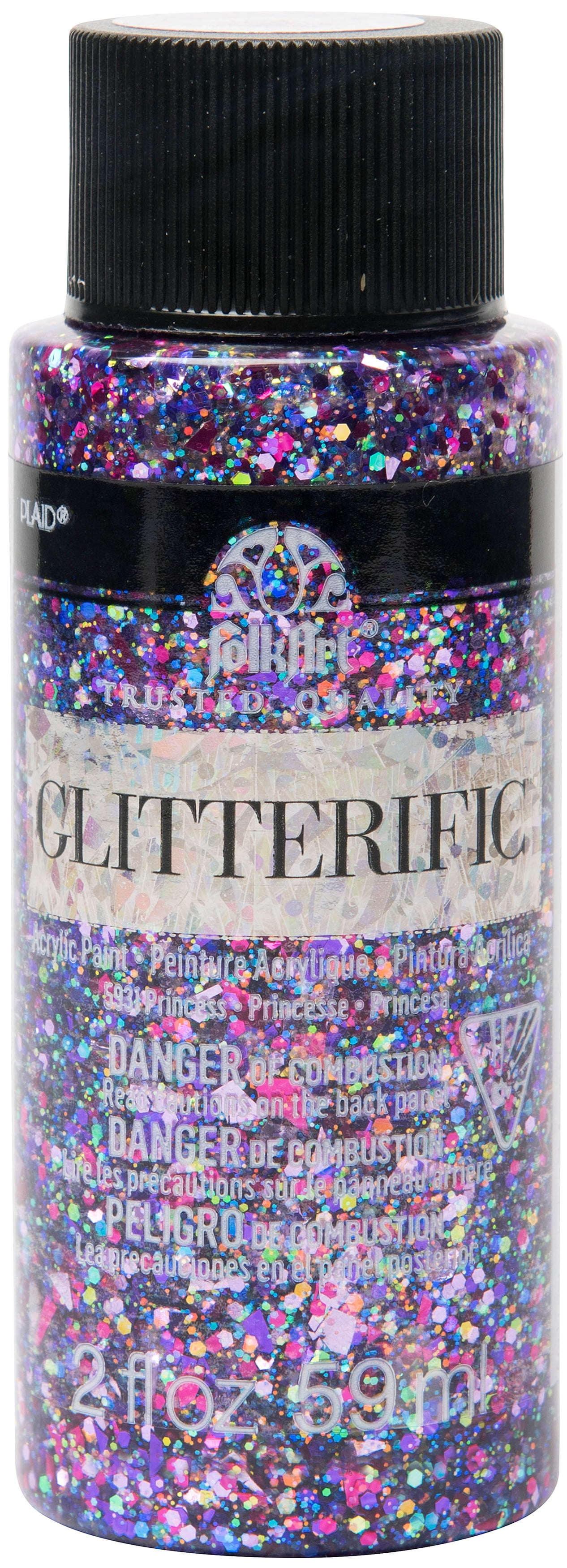 FolkArt Glitterific Acrylic Paint, Princess, 2 fl oz