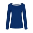 thumbnail image 5 of LISTHA Long Sleeve Shirts for Women Y2k Crop Tops Square Neck 2025 Basic Clothes Slim Fit T Shirts #1Dark Blue S, 5 of 6