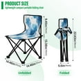 thumbnail image 3 of 600D Oxford Camping Chair Portable Foldable Chair Supports 220 lbs for Picnic, Fishing, Backpacking Blue Ink Pattern, 3 of 8