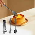 thumbnail image 5 of Hiroekza Vintage Rose Stainless Steel Ice Clip, Spoon & Fork Set - Elegant Coffee Spoon, Sugar Tongs & Dessert Utensils Black, 5 of 5