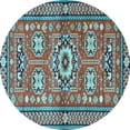 thumbnail image 1 of Ahgly Company Indoor Round Persian Light Blue Traditional Area Rugs, 7' Round, 1 of 4