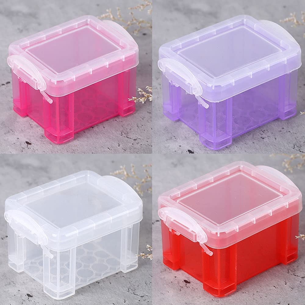 AYUQI 8 Pack Mini Storage Boxes Plastic Storage Box Organiser Box with Lid  Small Storage Boxes (3.3 x 2.5 x 1.9 inch) 