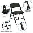 thumbnail image 5 of Flash Furniture 4 Pack HERCULES Series Curved Triple Braced & Double Hinged Black Patterned Fabric Metal Folding Chair, 5 of 9