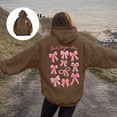 thumbnail image 2 of Godom Women Loose Hoodie Sweatshirt Solid Basic Fleece Letter Long Sleeve Kangaroo Pocket Drop Shoulder Pullovers Top, 2 of 7