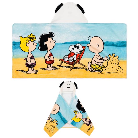 Toalla con capucha Franco Peanuts Snoopy Kids 60 x 120 cm
