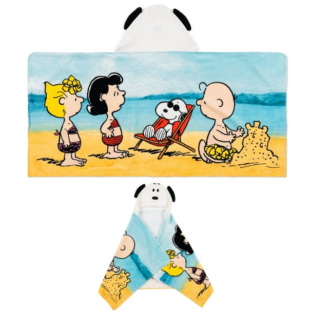 Toalla con capucha Franco Peanuts Snoopy Kids 60 x 120 cm