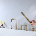 thumbnail image 3 of Solid Brass Roman Bathroom Bathtub Faucet with Hand Shower, Three Lever Handle Deck Mounted Tub Filler, 3 of 5