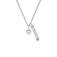 thumbnail image 2 of Delight Jewelry Silvertone Mini Clear Crystal Heart Silvertone Courage Strength Wisdom Honesty Bar Charm Necklace, 23", 2 of 4