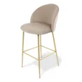 thumbnail image 1 of Silla Alta Terciopelo Beige con Patas Doradas - Banco para Barra Moderno y Elegante Silla Alta para Cocina, Bar y Comedor, 1 of 8